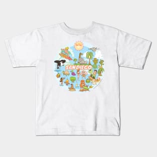 San Diego Beach Paradise Kids T-Shirt